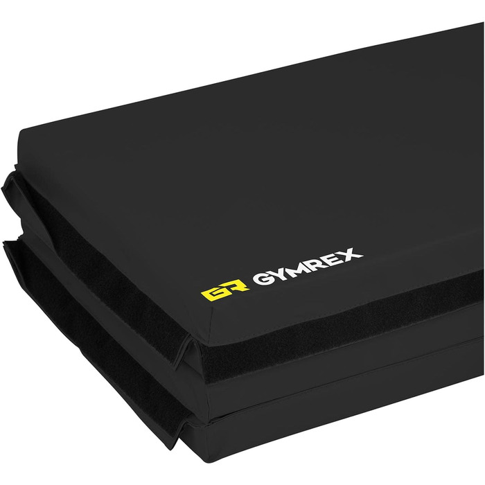 Складаний гімнастичний мат Gymrex GR-FM_19, 200x120x5 см, чорний, м'який мат для гімнастики та фітнесу