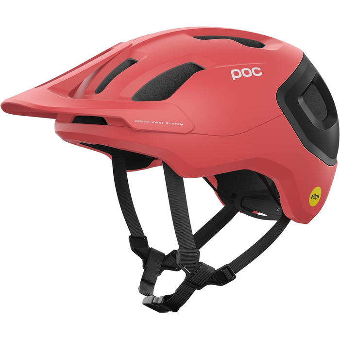 Велошолом POC Axion Race MIPS для трейлу, з технологією MIPS Integra, регульований, розмір L (59-62 см), колір кораловий/чорний матовий