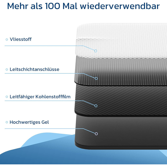 Пристрій TENS EMS Liorque для терапії болю: 3-в-1, 50 режимів, 10 електродів, стимуляція м'язів для рук, ніг, спини, плечей (білий)