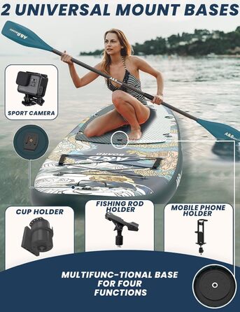 Надувний SUP-борд ABBOARD 335 см для двох осіб, зелений – комплект з преміум аксесуарами, вантажність 200 кг
