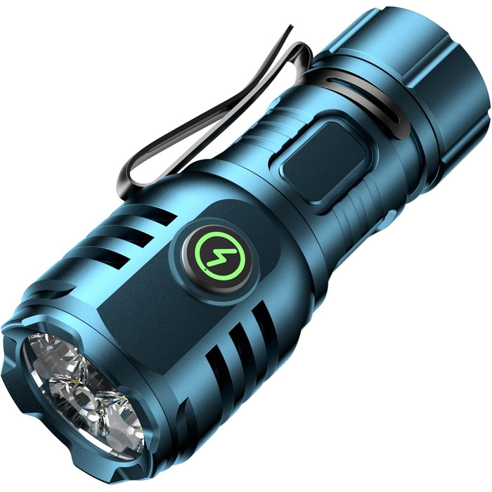 Ліхтар налобний LED перезарядна 6000 люмен, USB-C, 8 режимів, водонепроникний, для кемпінгу, туризму, надзвичайних ситуацій (синій)