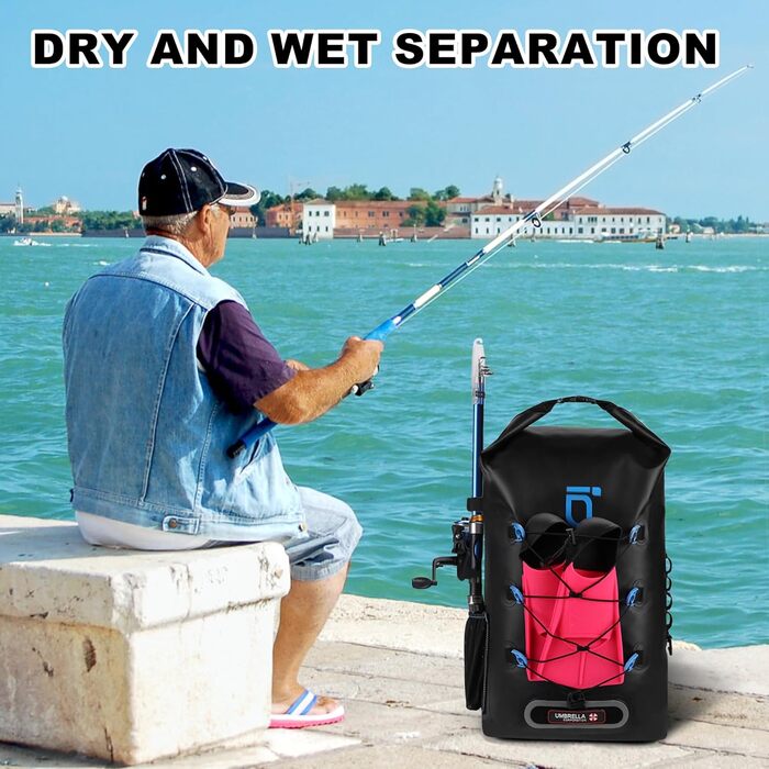 Водонепроникний рюкзак IDRYBAG для жінок та чоловіків, 40 л, для каякінгу та водних видів спорту (Блакитний)