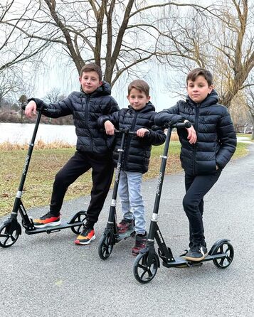 Самокат Nattork Kinder складаний, до 100 кг, великі колеса, для дітей від 6 років, білий