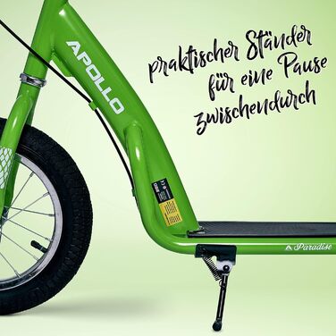 Дитячий самокат Apollo Retro Scooter Paradise з повітряними колесами 12,5 дюйма, широкий майданчик, стильний трюковий самокат для дітей і підлітків