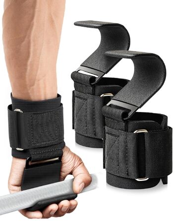 Допоміжні петлі для важкої атлетики Zughilfen – петлі для підйому штанги з захистом зап'ястя, 212 кг, для чоловіків та жінок