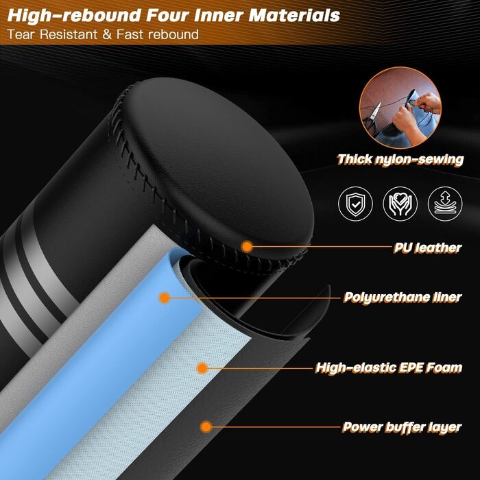 Стенд-боксерська боксерська сумка Dripex для дорослих, чорна, з 6 регульованими ніжками