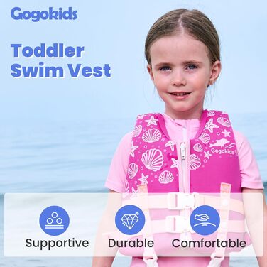 Дитяча жилетка для плавання Gogokids - рожева, розмір S | Жилетка для навчання плаванню