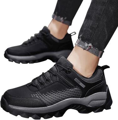 Черевики для трекінгу та хайкінгу чоловічі, водонепроникні, легкі, зручні, антиколізійні, для туризму та трейлраннінгу (39 EU, чорний)