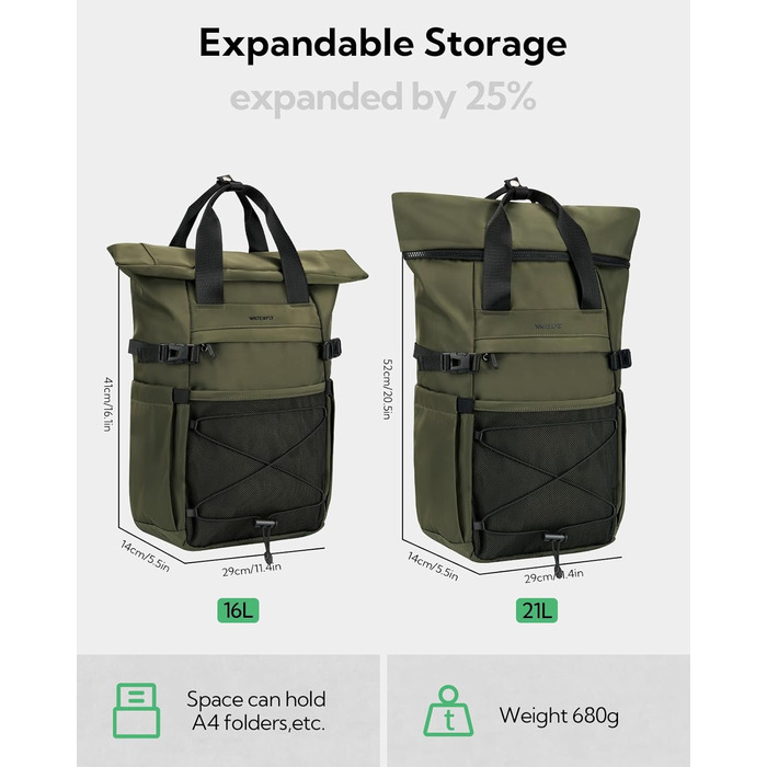 Рюкзак WATERFLY Rolltop 16-21 л для ноутбука 16