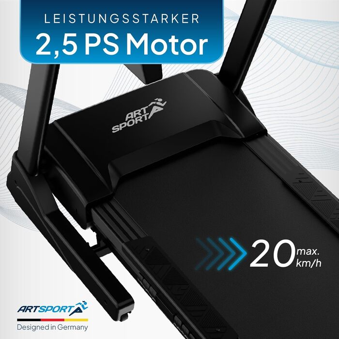 Бігова доріжка електрична ArtSport Speedrunner 7000: для дому, Bluetooth, LCD-дисплей, до 20 км/год, гідравлічне складання, до 150 кг