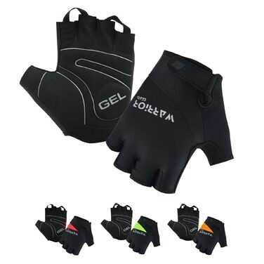 Фінґерлеси велорукавички для чоловіків M чорного кольору – Легкі, з гелевою підкладкою, неслизькі