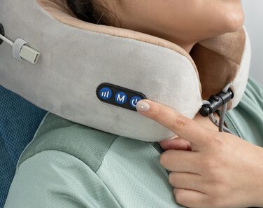 Масажна подушка для шиї GLOBAL RELAX TENZO MINI, 6 режимів, ергономічна, портативна, для розслаблення та зняття болю в м'язах