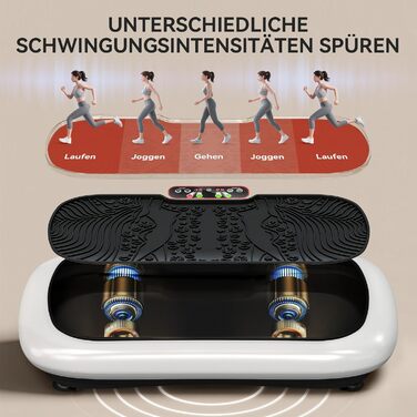 Вібраційна платформа HOMCOM з фітнес-гумками, 99 рівнів вібрації, 120 кг, для домашніх тренувань, LCD-дисплей, 200W, 73 x 40 x 13 см, білий+чорний