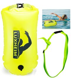 Буя для плавання 28L, Schleppschwimmer для Open Water, Triathlons, водонепроникний Dry Bag, жовтий