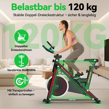 Велотренажер FunLife C1 з Bluetooth та App (FitShow, Kinomap), ремінний привід, плавний регулятор навантаження, регульоване сідло та кермо, до 120 кг, блакитний