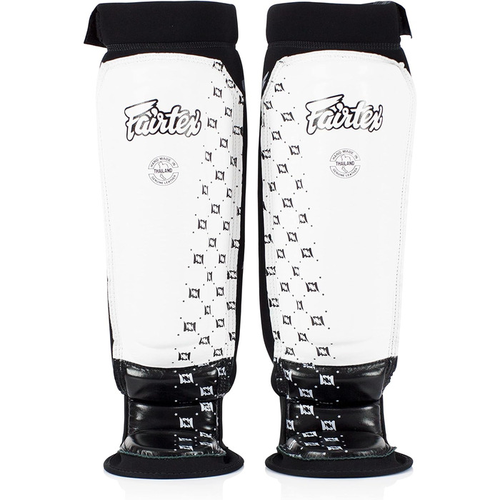 Захисні щитки для гомілки Fairtex SP6 XL, біло-чорні, тайський бокс