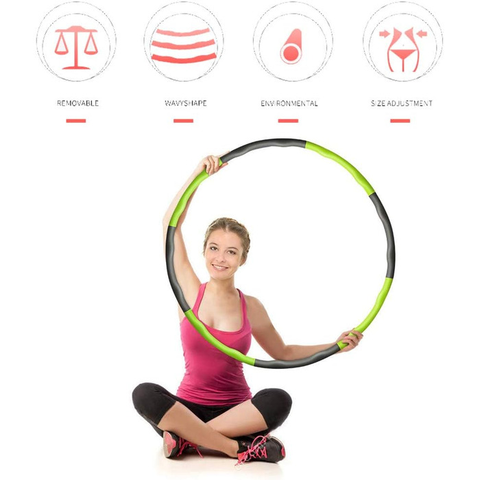 SAHWIN® Hula Hoop для фітнесу: обруч з піною вагою 1.2 кг для схуднення