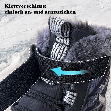 Дитячі зимові черевики JMFCHI для хлопчиків та дівчаток: трекінгові, для ходьби, з підкладкою, чорно-сірі (35 EU)