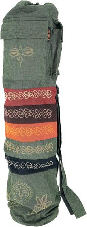 Сумка для йога-мату GURU SHOP Boho, батік, бавовна, зелена, унісекс, 70x23x13 см, з Непалу