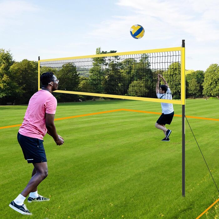 Волейбольна сітка LIFEZEAL для басейну: портативна, з регулюванням висоти, жовта