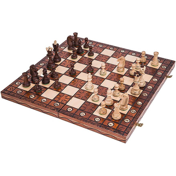Дитячі шахи JUNIOR LUX 41x41 см – дерев'яні фігури та дошка