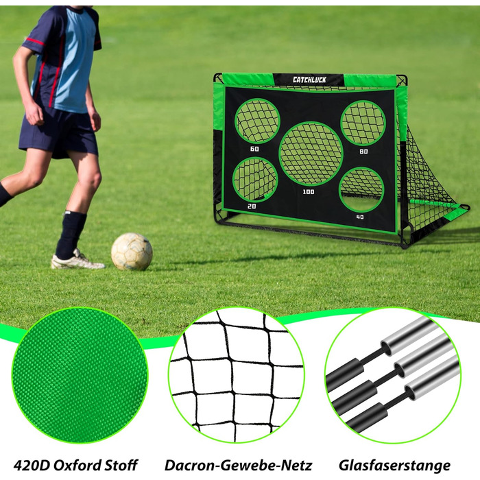 Дитячі футбольні ворота 2 в 1 для саду з лункою та сумкою, штифтами, 120x90x90 см