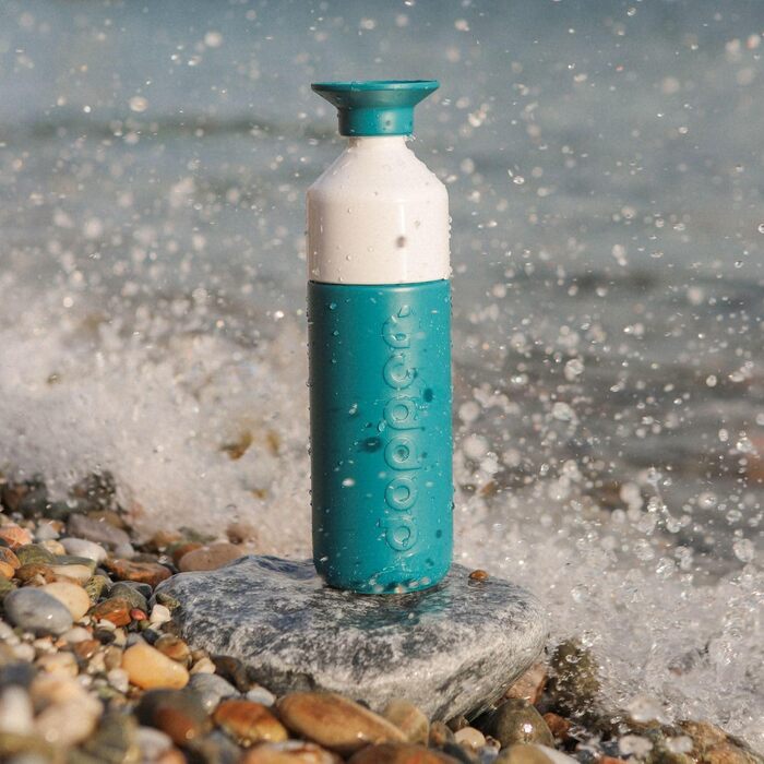 Термос-фляга Dopper Insulated 580 мл Green Lagoon – подвійні стінки, з нержавіючої сталі, герметична, зберігає 24 год холод, 9 годин тепло – термочашка для води, чаю, кави