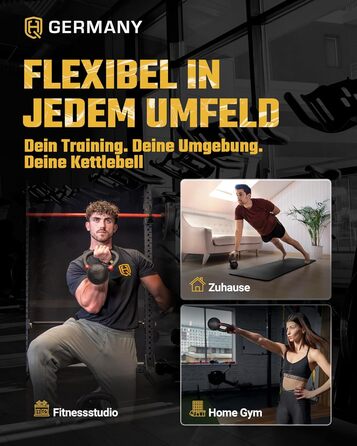 Кетлбел HQ Germany® з порошковим покриттям [2-32 кг/набори] - набір чавунних кетлбелів преміум-якості, ±2% допуск по вазі. Вага кульової гирі, набір гир, кетл-бел.