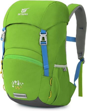 Дитячий рюкзак SKYSPER 15L - легкий та комфортний для хлопчиків та дівчаток (світло-зелений)