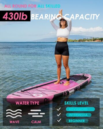 Надувний SUP-борд 10'8 x 35' для 3 осіб: стабільний, з рюкзаком та веслом