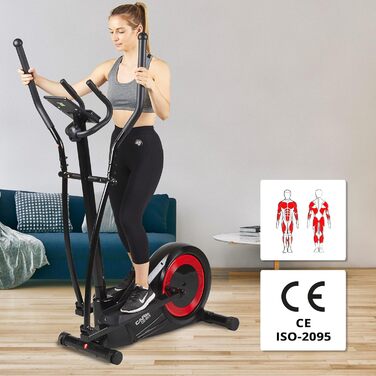Еліптичний тренажер Care Fitness CE-665 з моторизованим регулюванням опору - 21 програма тренувань, 20 кг маховик, 24 рівні опору