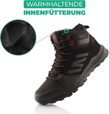 Черевики для ходьби Softshell для жінок та чоловіків, зимові, з утеплювачем, для туризму. Кольори: бежевий, чорний, зелений. Розміри: 36 EU, чорний/червоний