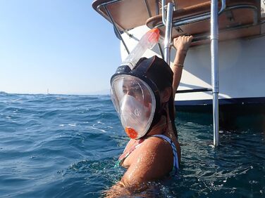OCEAN REEF Унісекс доросла повнолицева маска для снорклінгу, розмір S/M, чорна