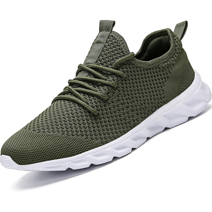 Чоловічі кросівки для бігу та фітнесу Walkingschuhe (Зелені, 47 EU) - Легкі дихаючі спортивні кросівки для вулиці, залу, тенісу, джоггінгу
