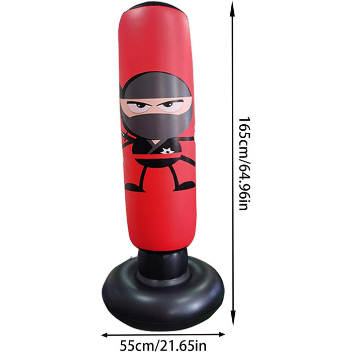 Боксерський мішок для дітей Karate 65 см зі стійкою для тренувань, червоний