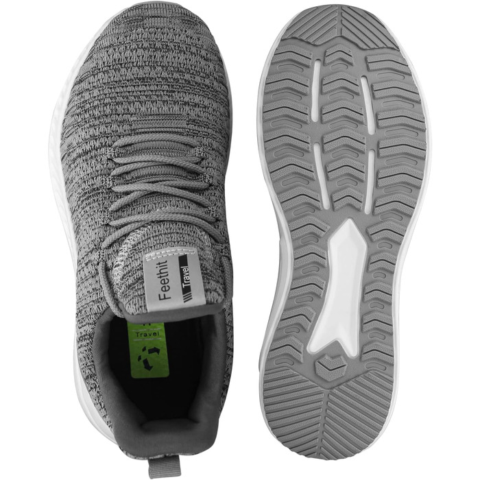 Жіночі кросівки Feethit для бігу, тренувань та прогулянок. Легкі, дихаючі, з гумовою підошвою. Білі, чорні, сірі (38 EU)