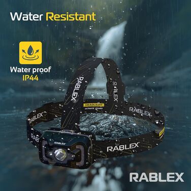 LED-ліхтар на голову RB655, 300 люмен, 7 режимів, акумулятор, USB-зарядка, червоне світло, сенсор, IPX4, водонепроникний, для кемпінгу та піших прогулянок