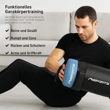 MSPORTS Power Bag Premium 5-30 кг: Фітнес-мішок для функціональних тренувань, вага 5-30 кг