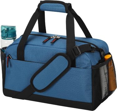 Спортивна сумка маленька з відділенням для мокрого, 35×20×20 см, ручна поклажа, міні-дуфл, блакитна