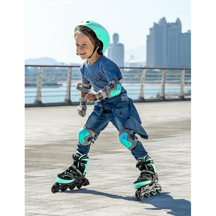 Ролики для дітей 2PM SPORTS, ролики для дівчаток та хлопчиків, середнього розміру (EU 34-37), зелені