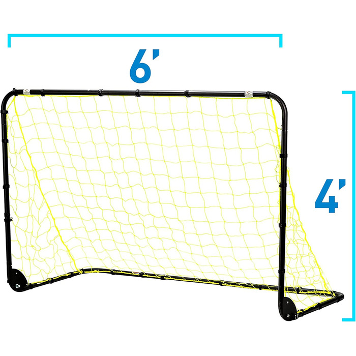 Ворота для футболу Franklin Sports, сталеві, складані, з сіткою, 1.8 x 1.2 м, чорні