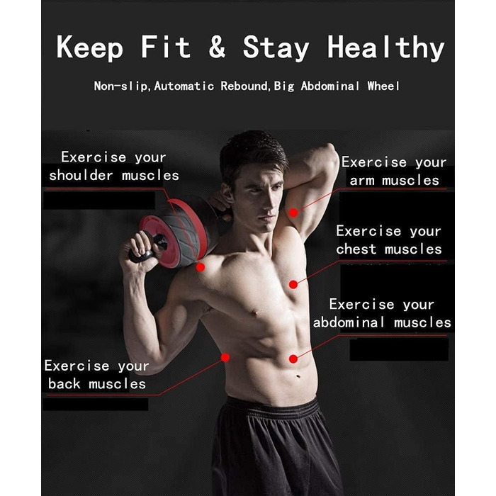 Колесо для пресу Ab Wheel - тренажер для фітнесу та зміцнення м'язів пресу, синього кольору