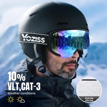 Очки для сноуборда OTG: мужские и женские, магнитные, антизапотевающие, 100% UV-защита, черные и синие