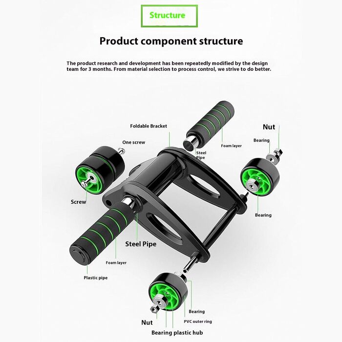 Ролер для пресу Bauchroller: тиха, складна модель 2024 року для чоловіків та жінок