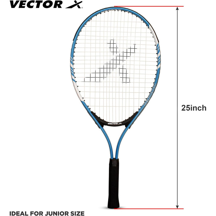 Ракетка для тенісу Vector X VXT-520, графітова, 25 дюймів (3/4 чохол), синя - легка, міцна, з амортизацією
