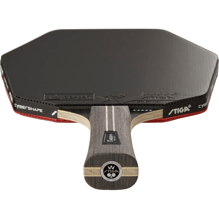 Професійна тенісна ракетка STIGA Cybershape Pro Carbon+, 5-зіркова, шестикутна форма, для атакуючих гравців