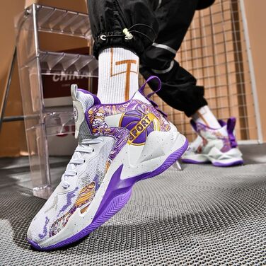 Баскетбольні кросівки для чоловіків та жінок. Легкі спортивні кросівки для ходьби, повсякденні снікерси. Зносостійкі, з антиковзким покриттям, розміри 36-45 EU, колір фіолетовий