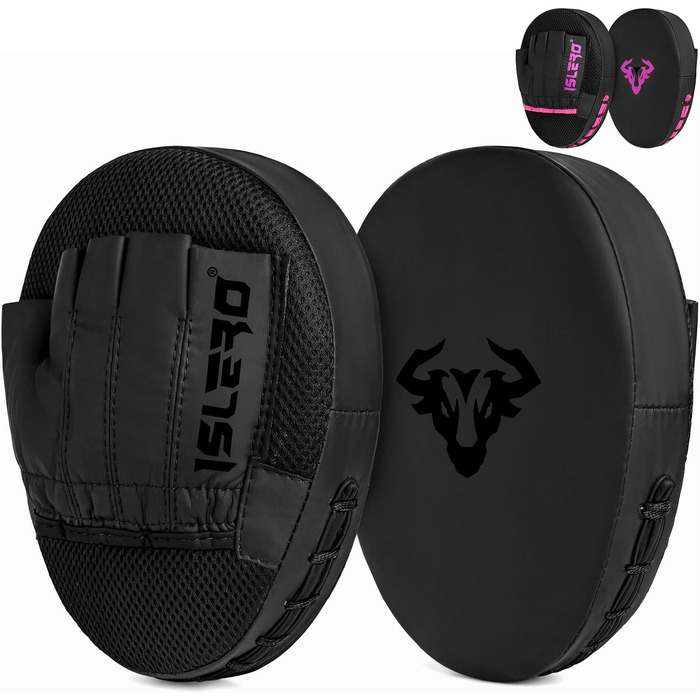 Боксерські подушки Islero Fitness чорного кольору для чоловіків та жінок: міцні, для ударів, MMA, муай-тай, кікбоксинг, хаки та джеб. Ідеальні для тренувань