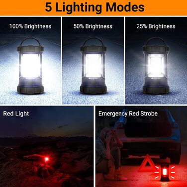 Ліхтар кемпінговий LED, 3200LM, Power Bank 4600mAh, 5 режимів, регулювання яскравості, Navy Blue