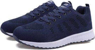 Жіночі кросівки з повітряною подушкою для залу та вулиці. Зручні спортивні кросівки на шнурівці, дихаючі, розміри 35-44 EU, колір: темно-синій (Navy Blue)